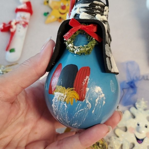 •Lot of 10 handcrafted Christmas Holiday ornaments•Snowman•Victorian•Santa• - Picture 15 of 16